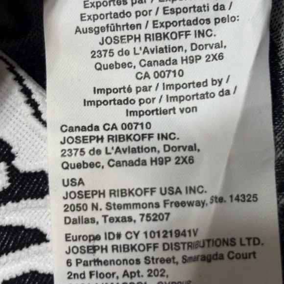 Joseph Ribkoff Monochrome Leaf Pattern Designer Midi Dress In Black and White - Picture 6 of 9